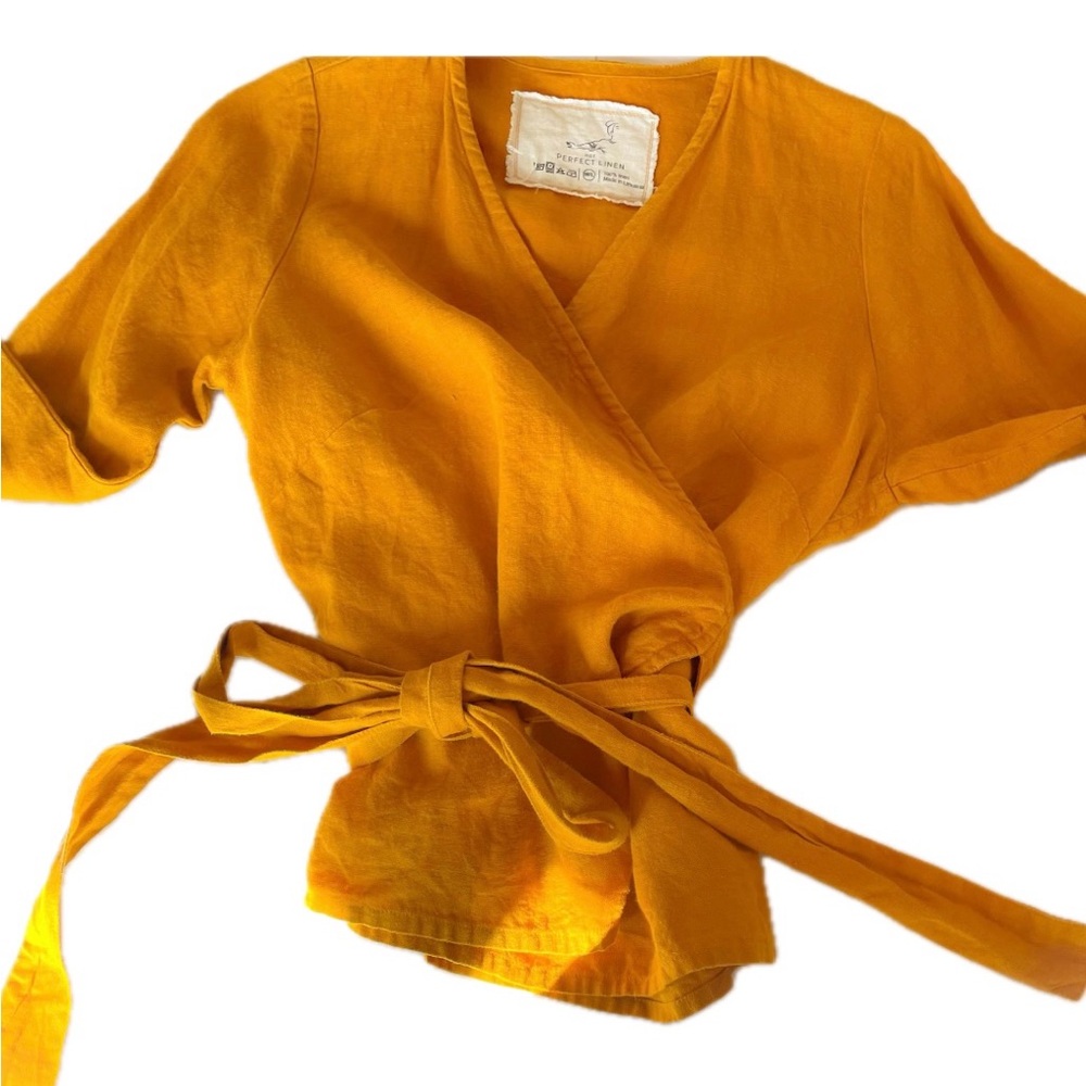 notPERFECTLINEN Madrid wrap top